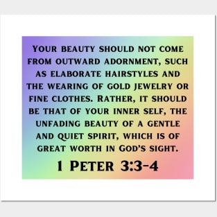 Bible Verse 1 Peter 3:3-4 Posters and Art